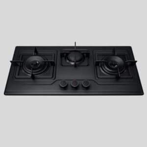 Nix 28” Metal Black Gas Hob | 3 Degi Burners