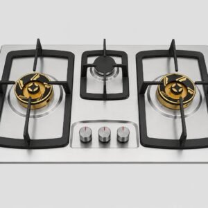 Nix 30-Inch Brushed Steel 3-Burner Built-In Cooktop