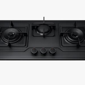 Nix 28” Metal Black Gas Hob | 3 Degi Burners