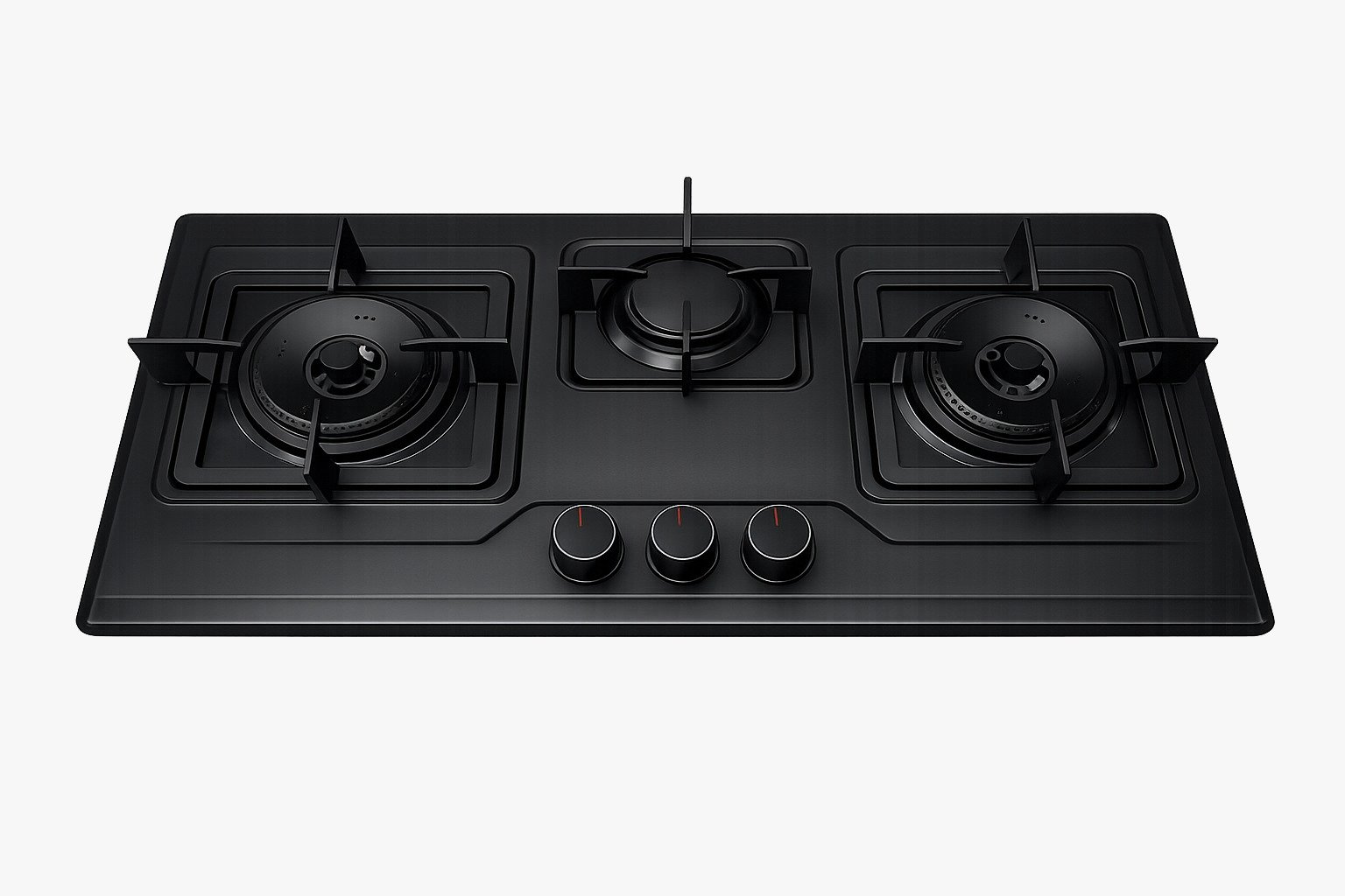 Nix 28” Metal Black Gas Hob | 3 Degi Burners