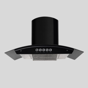 Nix Kitchen Curved Glass Push-Button Range Hood - Heavy Suction Chimney Hood